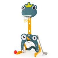 Basketbalring 4-in-1 Activiteitencentrum met Basketbalring in Hoogte Verstelbare Basketbalpaal met Vulbare Voet