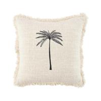 Kussenhoes De Gili Palm - naturel zwart - 50x50cm