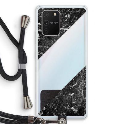 Zwart marmer: Samsung Galaxy S10 Lite Transparant Hoesje met koord