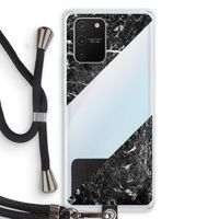 Zwart marmer: Samsung Galaxy S10 Lite Transparant Hoesje met koord