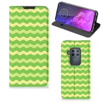 Motorola One Zoom | Hoesje met Magneet | Waves Green