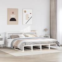 Bedframe zonder matras massief grenenhout wit 200x200 cm