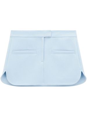Courrèges minijupe en serge à ourlet incurvé - Bleu