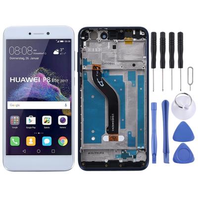 LCD-scherm en digitizer volledige montage met frame voor Huawei P8 Lite (2017) (wit)