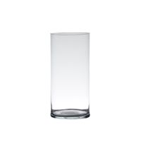 Transparante home-basics cilinder vaas/vazen van glas 25 x 12 cm