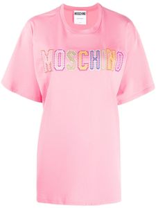 Moschino t-shirt à logo brodé - Rose