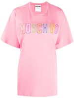 Moschino t-shirt à logo brodé - Rose - thumbnail