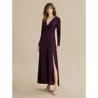 mode bruiloftsgast v-hals split maxi-jurk