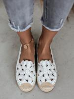 Floral Embroidery,Hollow Out Espadrille Flat Shoes - thumbnail