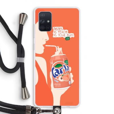 Peach please!: Samsung Galaxy A71 Transparant Hoesje met koord
