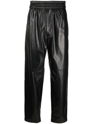 ISABEL MARANT pantalon en cuir à taille haute - Noir