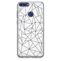 Geometrische lijnen zwart: Huawei P Smart (2018) Transparant Hoesje