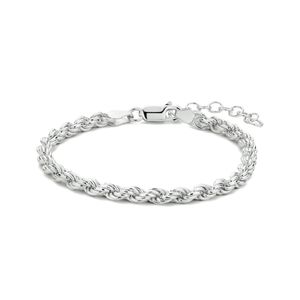 Armband Koordschakel zilver 4,0 mm 19 cm