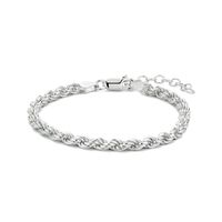 Armband Koordschakel zilver 4,0 mm 19 cm