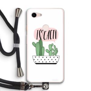 I love cacti: Pixel 3 XL Transparant Hoesje met koord