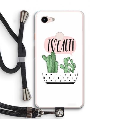 I love cacti: Pixel 3 XL Transparant Hoesje met koord