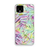 Tropical Palms Blue: Pixel 4 Transparant Hoesje