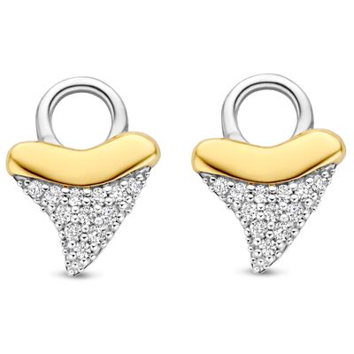 TI SENTO-Milano 9251ZY Oorringbedels zilver-zirconia goudkleurig-wit 14 x 11 mm
