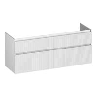 Brauer Delight Wavy - Onderkast - 140 cm - met 4 Softclose Lades Greeploos en 2 Sifon Uitsparingen - Mat Wit
