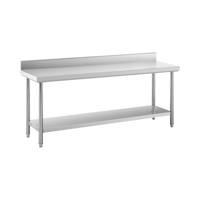 RVS werktafel - ECO - 200 x 60 cm - 160 kg - achterwand - Royal Catering