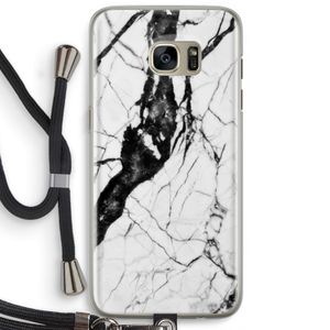 Witte marmer 2: Samsung Galaxy S7 Edge Transparant Hoesje met koord
