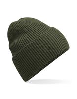 Beechfield CB384R Oversized Cuffed Beanie - Olive Green - One Size