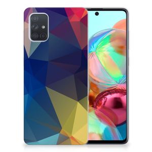 Samsung Galaxy A71 TPU Hoesje Polygon Dark