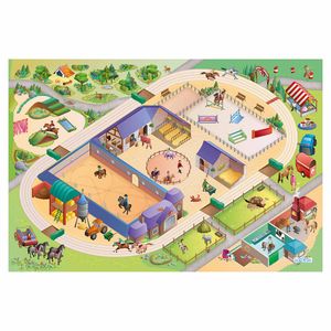 Achoka speelkleed paarden manege, 100x150cm