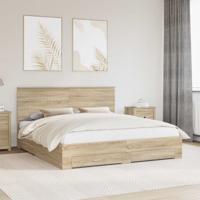 Bedframe met hoofdeinde Sonoma Eiken 180 x 200 cm Bewerkt hout