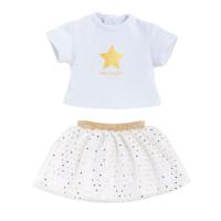 Corolle topje en rok set voor poppen van 36cm - ivoor/goud
