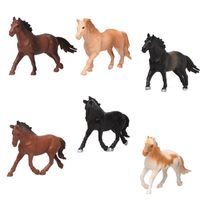 6x Plastic paardjes speelgoed figuren voor kinderen   -