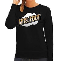 Mrs. Fout fun tekst sweater voor dames zwart in 3D effect - thumbnail