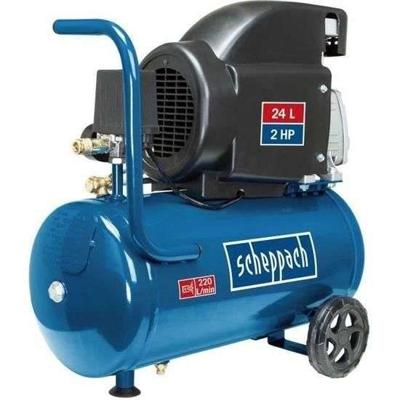 Horizontale luchtcompressor Scheppach HC26 - 24L - 1500 W - 8 bar (Geleverd met 280 ml olie)