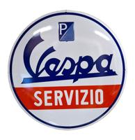 Vespa Servizio Emaille Bord - Ø50cm