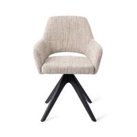 Jesper Home Yanai eetkamerstoel Caramel Grid revolve oak black