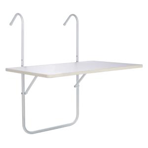 Balkontafel - wit - inklapbaar tafeltje voor aan een balkon railing - 60 x 40 cm