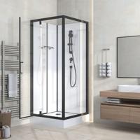 Ritmo Douchecabine - 90x90cm - incl. douchegarnituur - zwart 540031955501