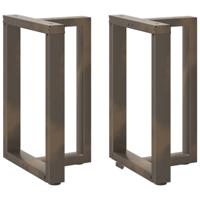 Eettafelpoten 2 st T-vormig 50x35x(72-73) cm staal naturel