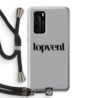 Topvent Grijs Zwart: Huawei P40 Transparant Hoesje met koord
