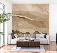 Stroken papier Beige foto behang