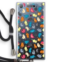 Kleurrijke katten: Sony Xperia XZ1 Transparant Hoesje met koord