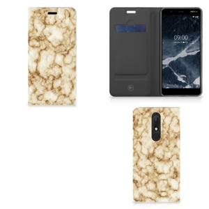 Nokia 5.1 (2018) Standcase Marmer Goud