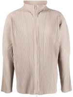 Homme Plissé Issey Miyake cardigan plissé à fermeture zippée - Tons neutres