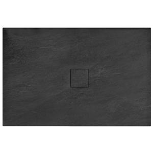 Douchebak REA Black Stone | 80x120x3.5 cm | Incl.Afvoersifon | Acryl | Rechthoek | Zwart