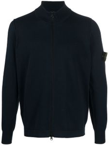 Stone Island cardigan zippé à motif Compass - Bleu