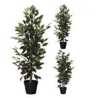 Kunstplant Ficus 95 cm Groen/Wit