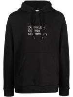 Calvin Klein hoodie en coton à logo imprimé - Noir