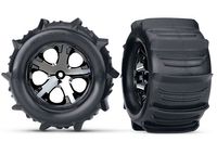 Tires & wheels, assembled, glued (2.8) Paddle (black chrome) (2pcs) - thumbnail