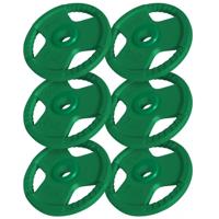 Voordeelbundel 30 kg (6 x 5 kg) Olympische Halterschijven Gripper Gietijzer - 50/51 mm
