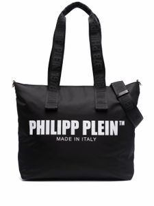 Philipp Plein grand sac cabas à logo imprimé - Noir